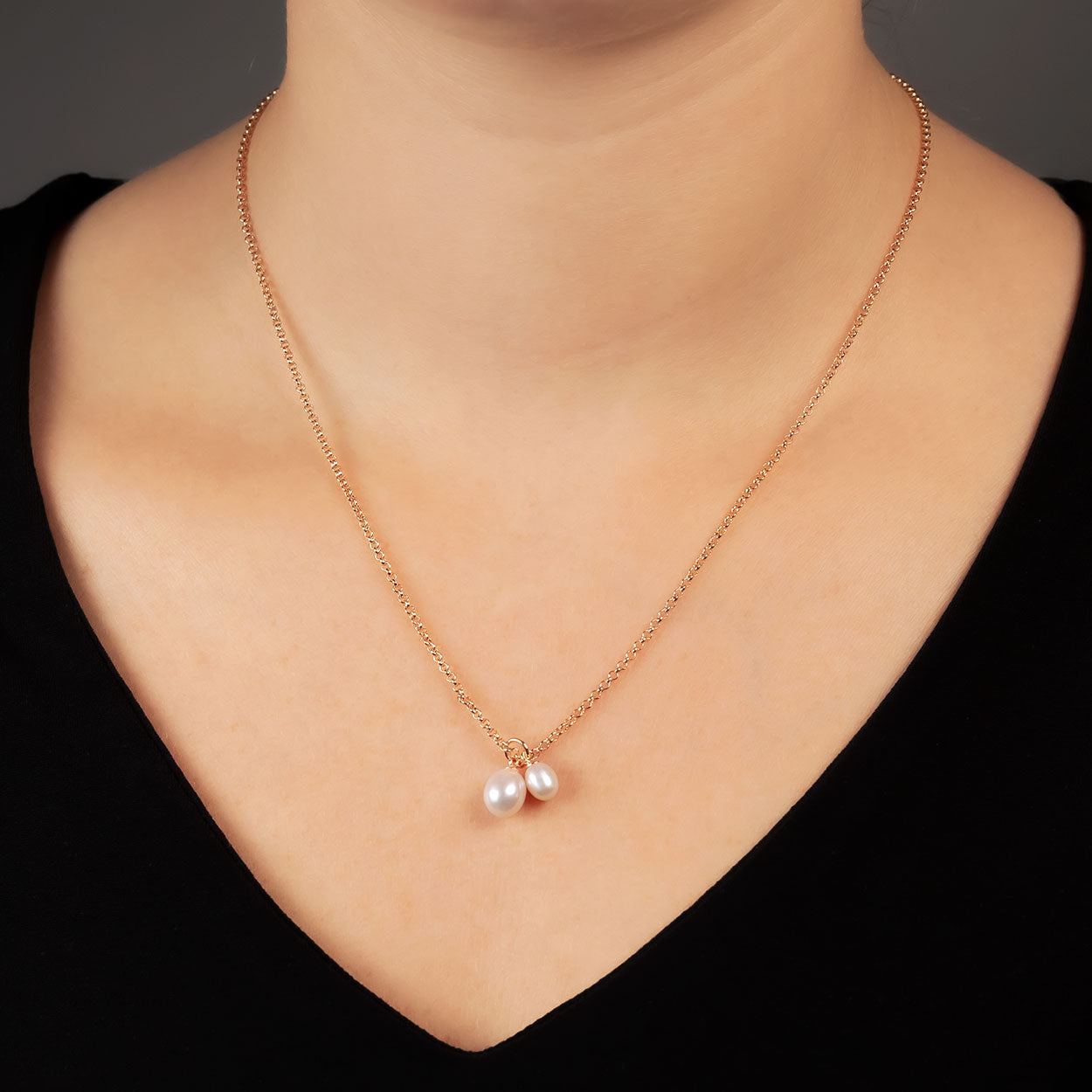 Double Teardrop Freshwater Pearls Pendant