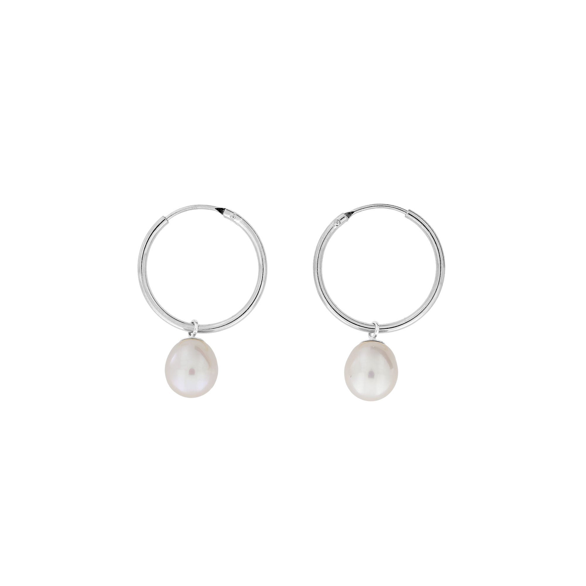Teardrop Freshwater Pearls Hoop Earrings