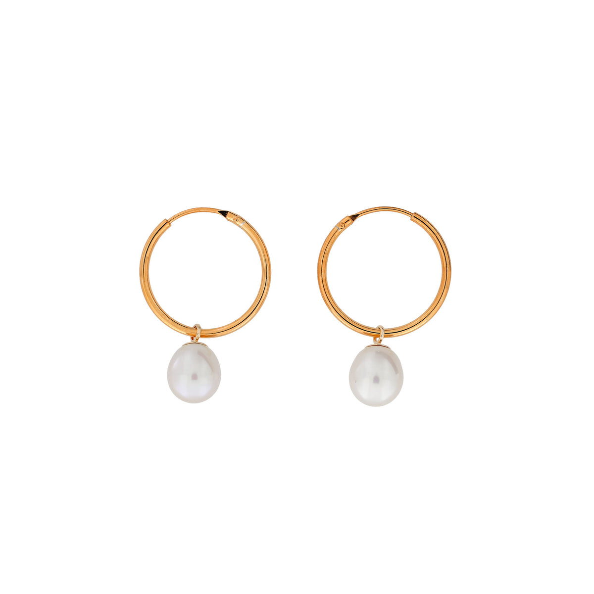 Teardrop Freshwater Pearls Hoop Earrings