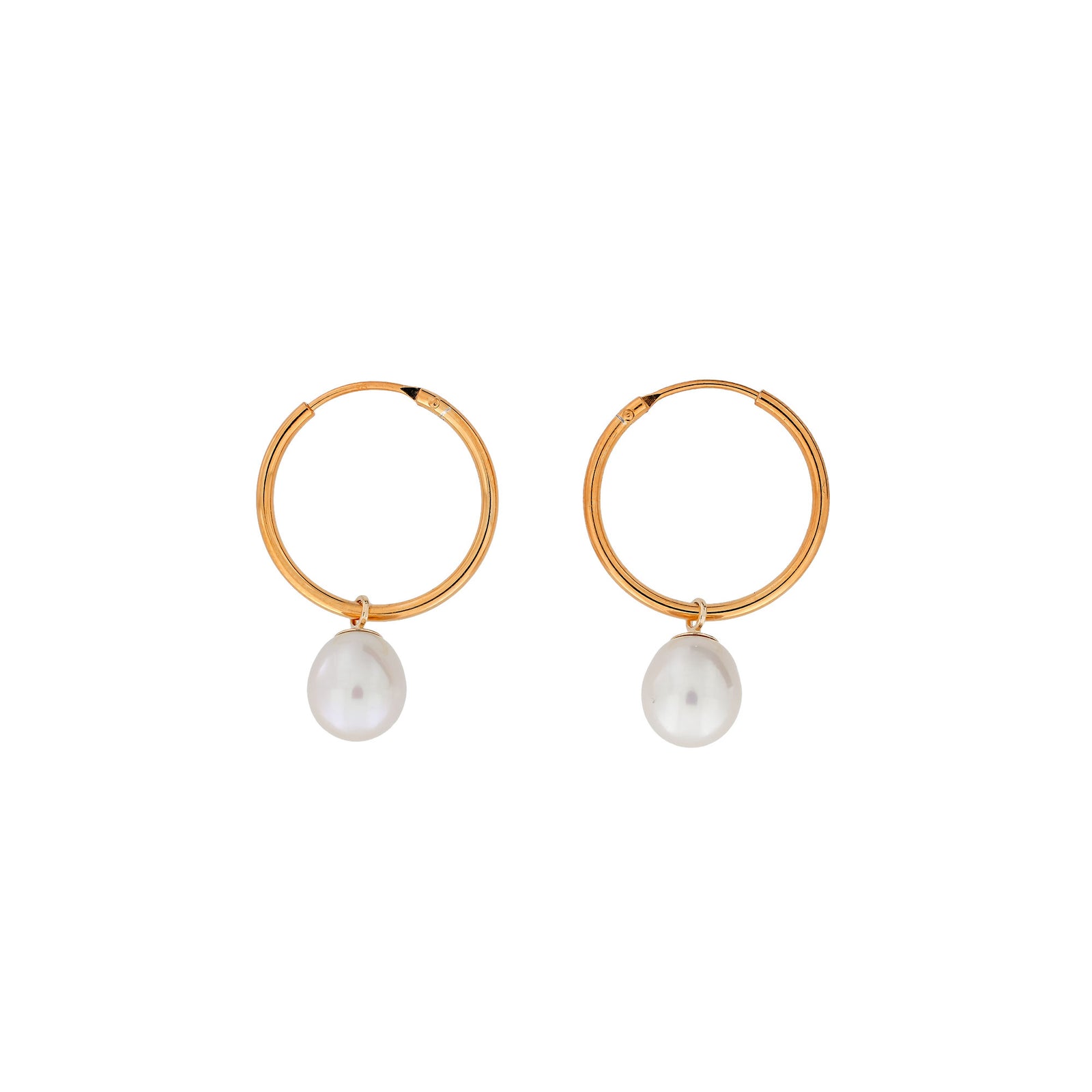 Teardrop Freshwater Pearls Hoop Earrings