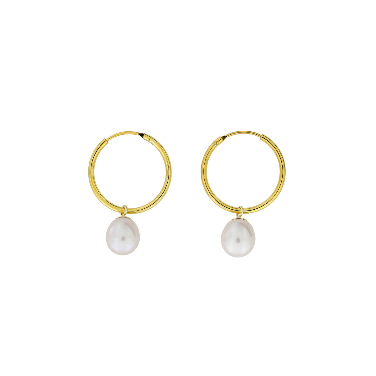 Teardrop Freshwater Pearls Hoop Earrings