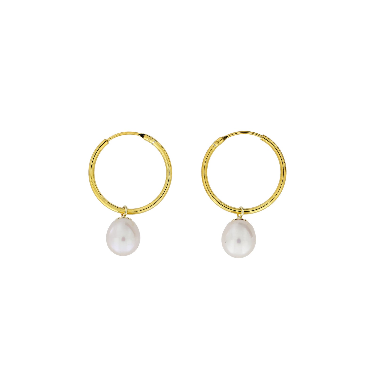 Teardrop Freshwater Pearls Hoop Earrings