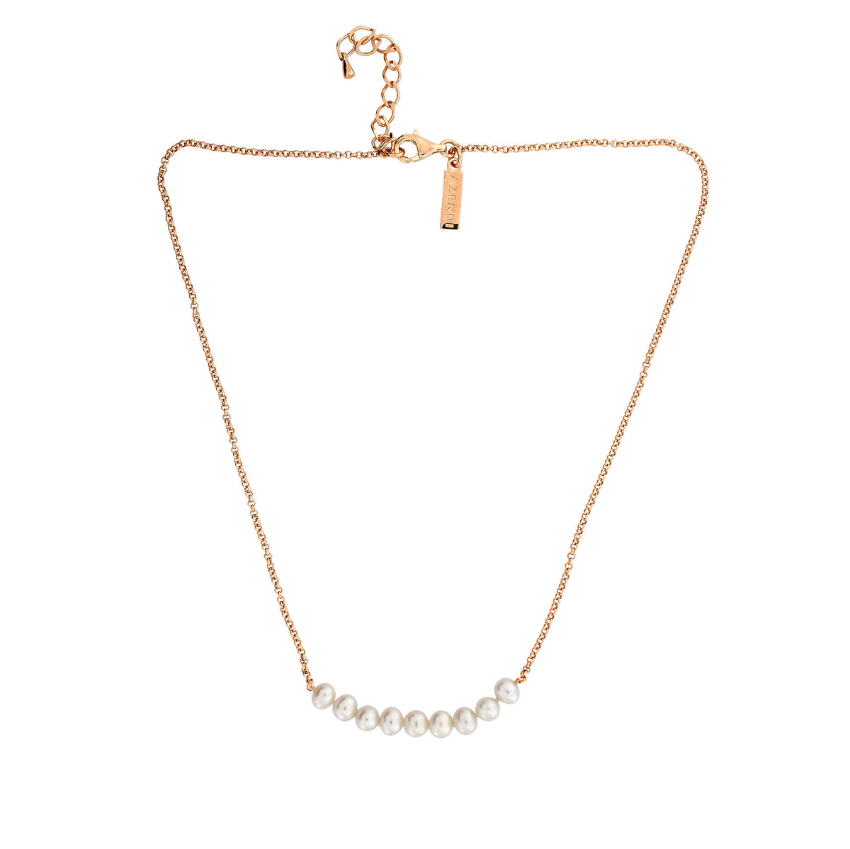 Simple Pearl Strand Necklace - Nine Pearls