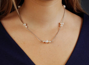 Rounded Pearls Chain Necklace