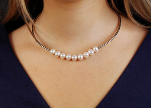 Freshwater Pearls T-Bar Necklace
