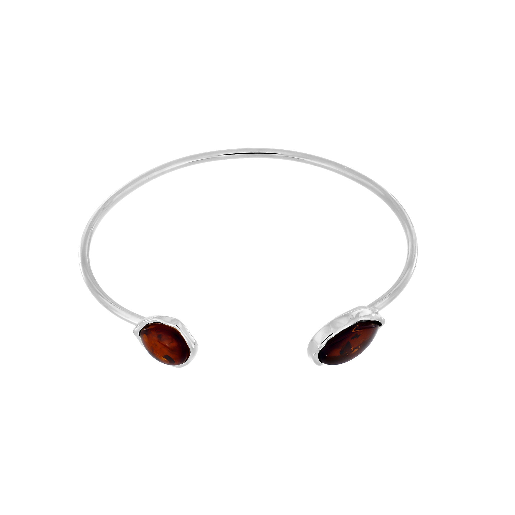 Northern Lights Baltic Amber Cuff in Silver