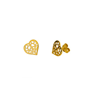 18 Carat Yellow Gold Heart of Yorkshire Stud Earrings