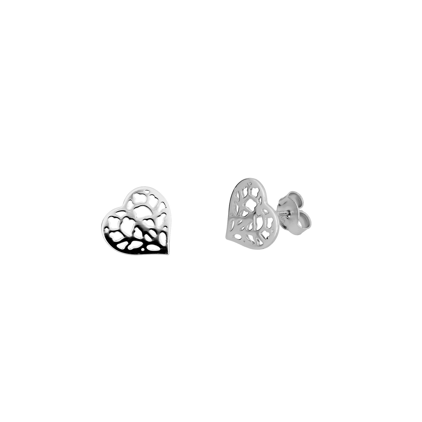 9 Carat White Gold Heart of Yorkshire Stud Earrings