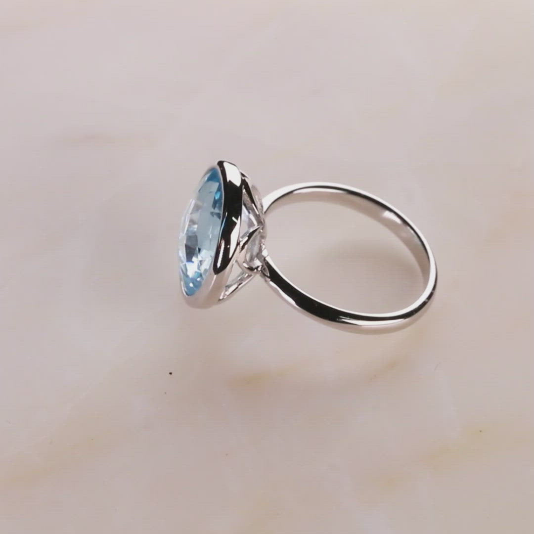 Blue Topaz Cocktail Ring