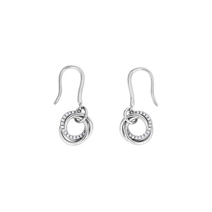 Entangled Love Knot Simple Drop Earring - With Pavé