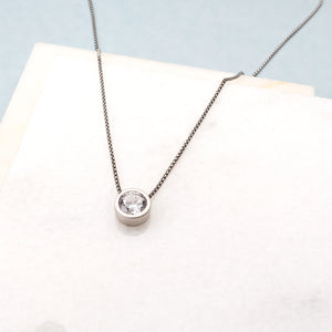 Brushed Solitaire Pendant