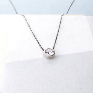 Brushed Solitaire Pendant