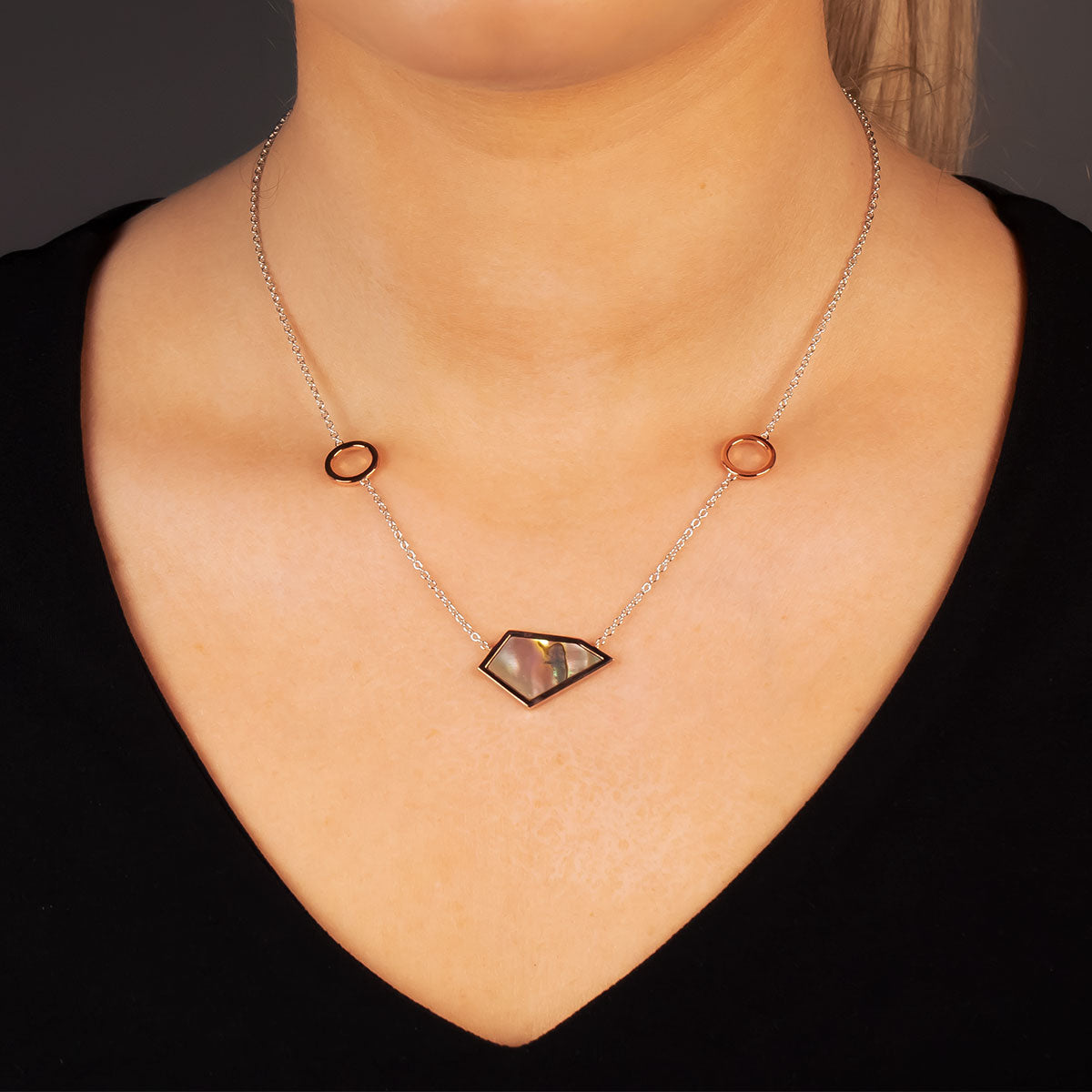 Abalone Pinnacle T-Bar Necklace