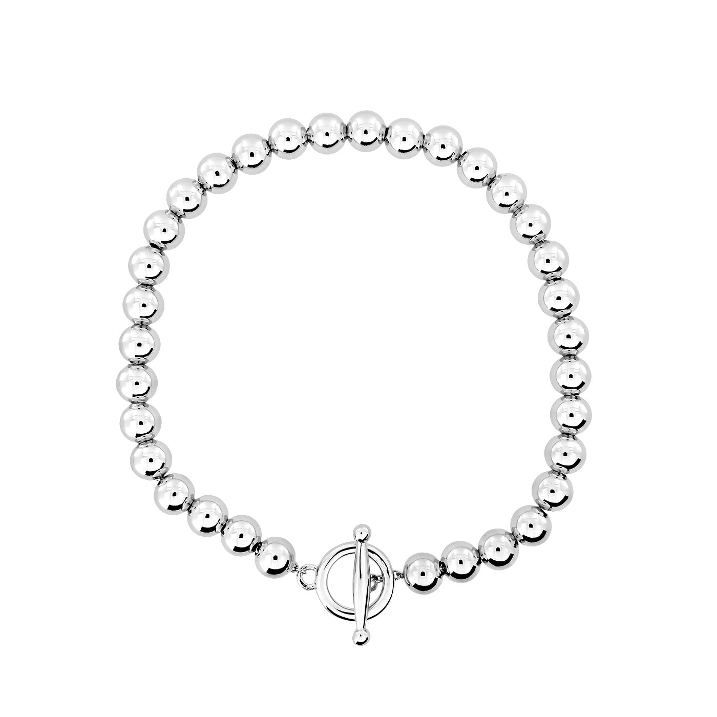Silver Bead T-Bar Bracelet