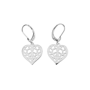 9 Carat White Gold Heart of Yorkshire Drop Earrings
