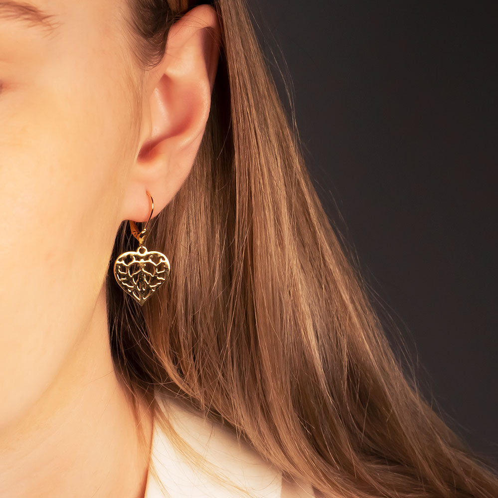 9 Carat Yellow Gold Heart of Yorkshire Drop Earrings