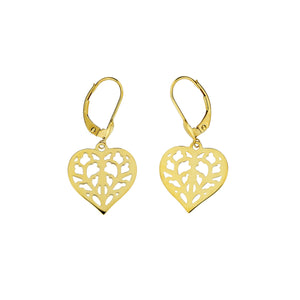 9 Carat Yellow Gold Heart of Yorkshire Drop Earrings