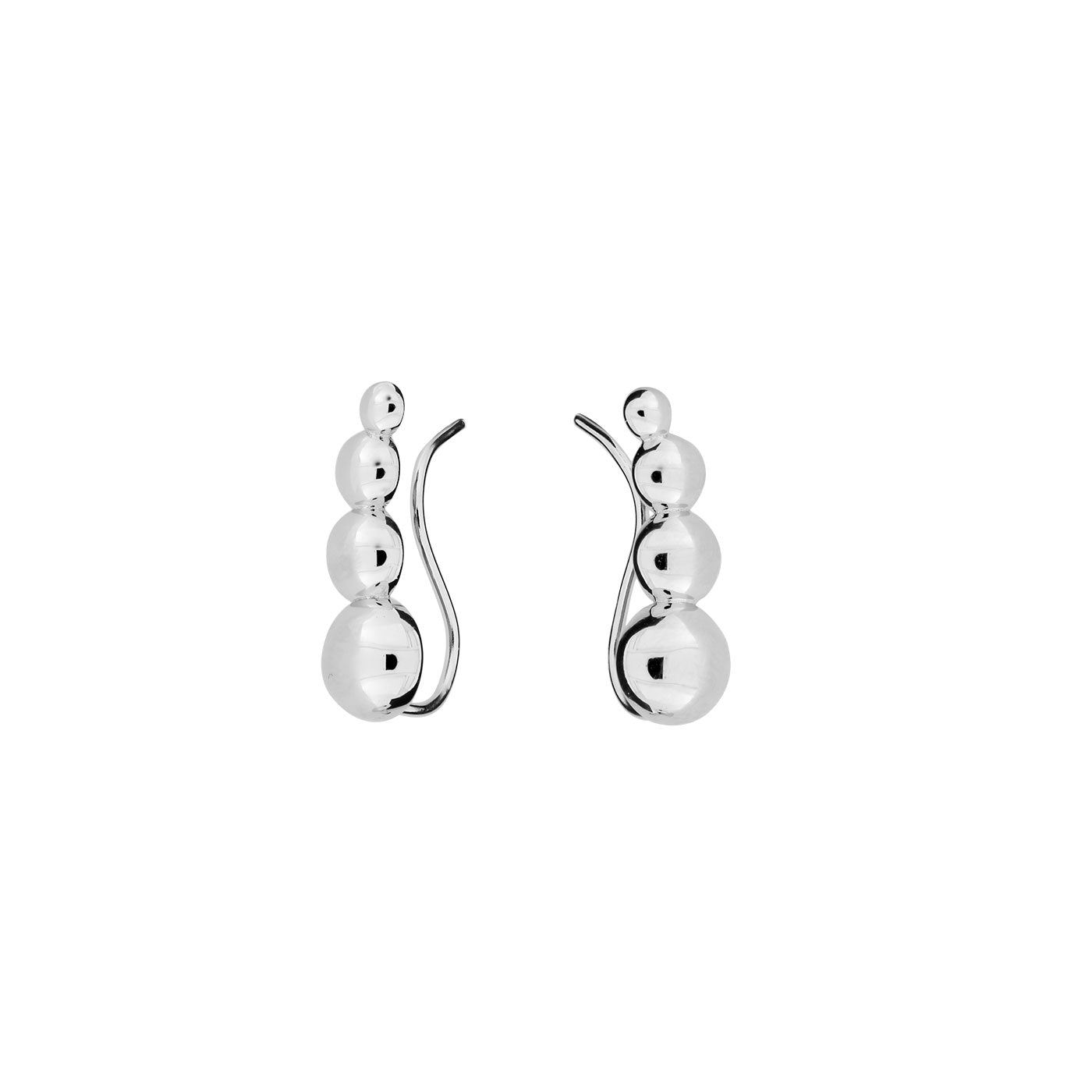 Silver Beads Ear Climber