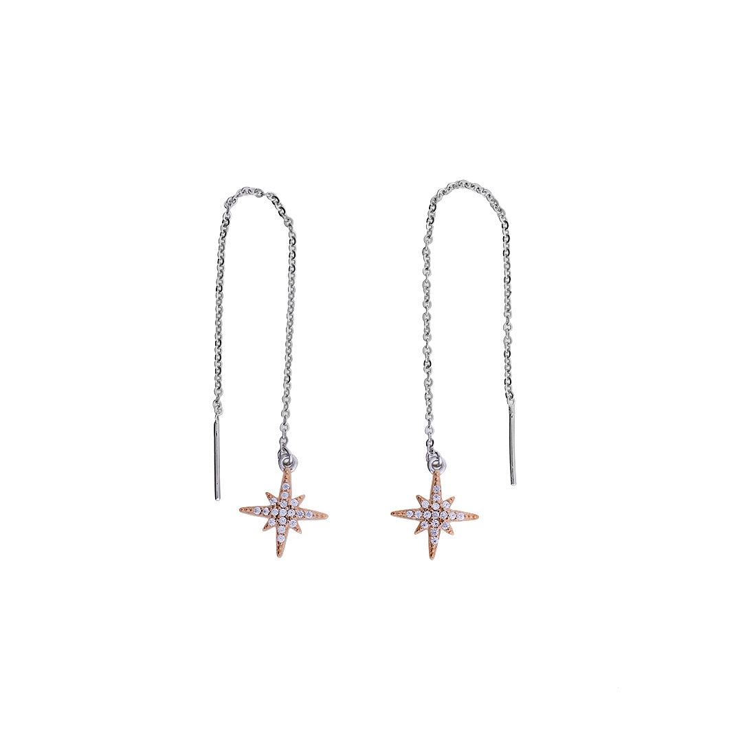 Rose Gold Vermeil Pavé Star Pull-throughs