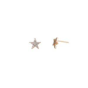 Little Pavé Star Stud Earrings - Rose Gold Vermeil