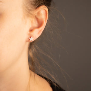 Little Pavé Star Stud Earrings - Rose Gold Vermeil