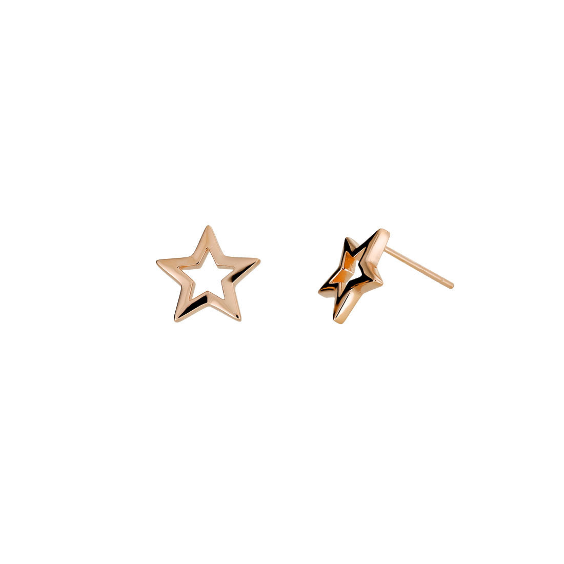 Open Star Stud Earrings - Rose Gold Vermeil