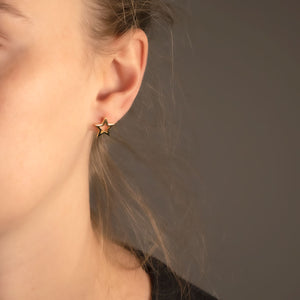 Open Star Stud Earrings - Yellow Gold Vermeil
