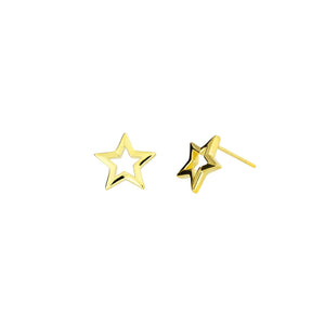 Open Star Stud Earrings - Yellow Gold Vermeil