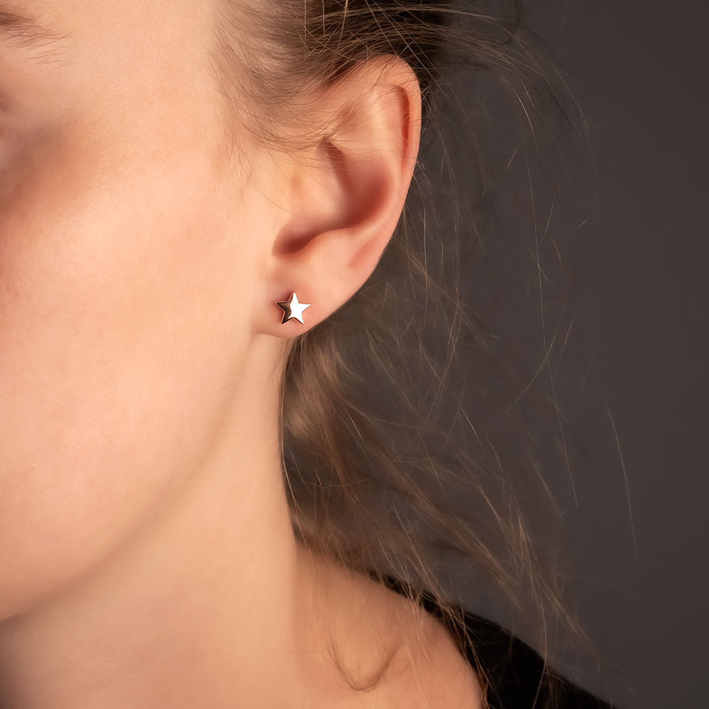 Little Star Stud Earrings - Rose Gold Vermeil