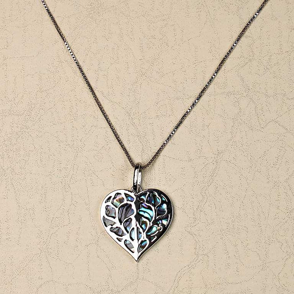 Silver Heart of Yorkshire Abalone Pendant