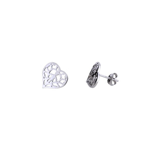 Silver Detailed Heart of Yorkshire Studs