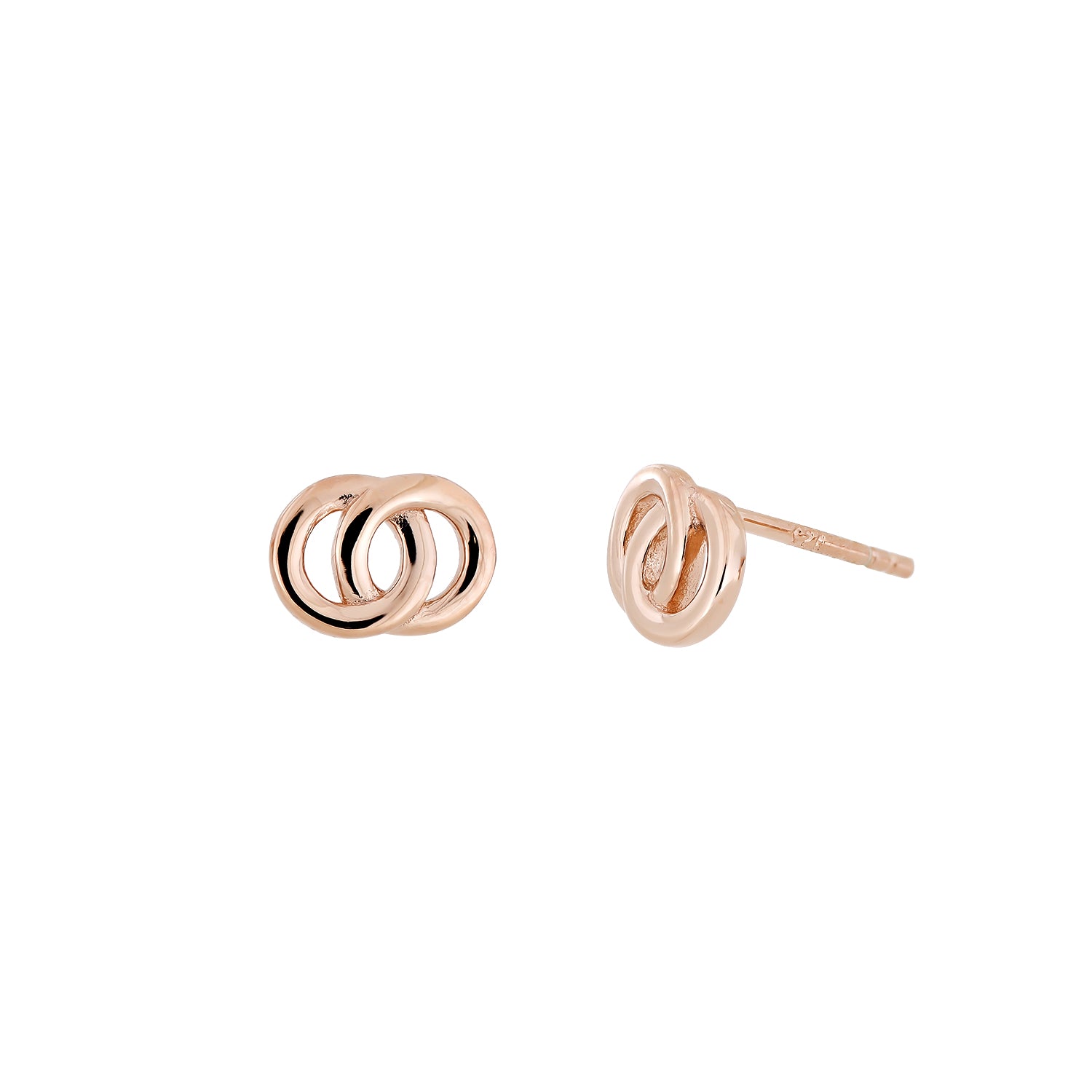 Rose Gold Vermeil Interlocking Stud Earrings