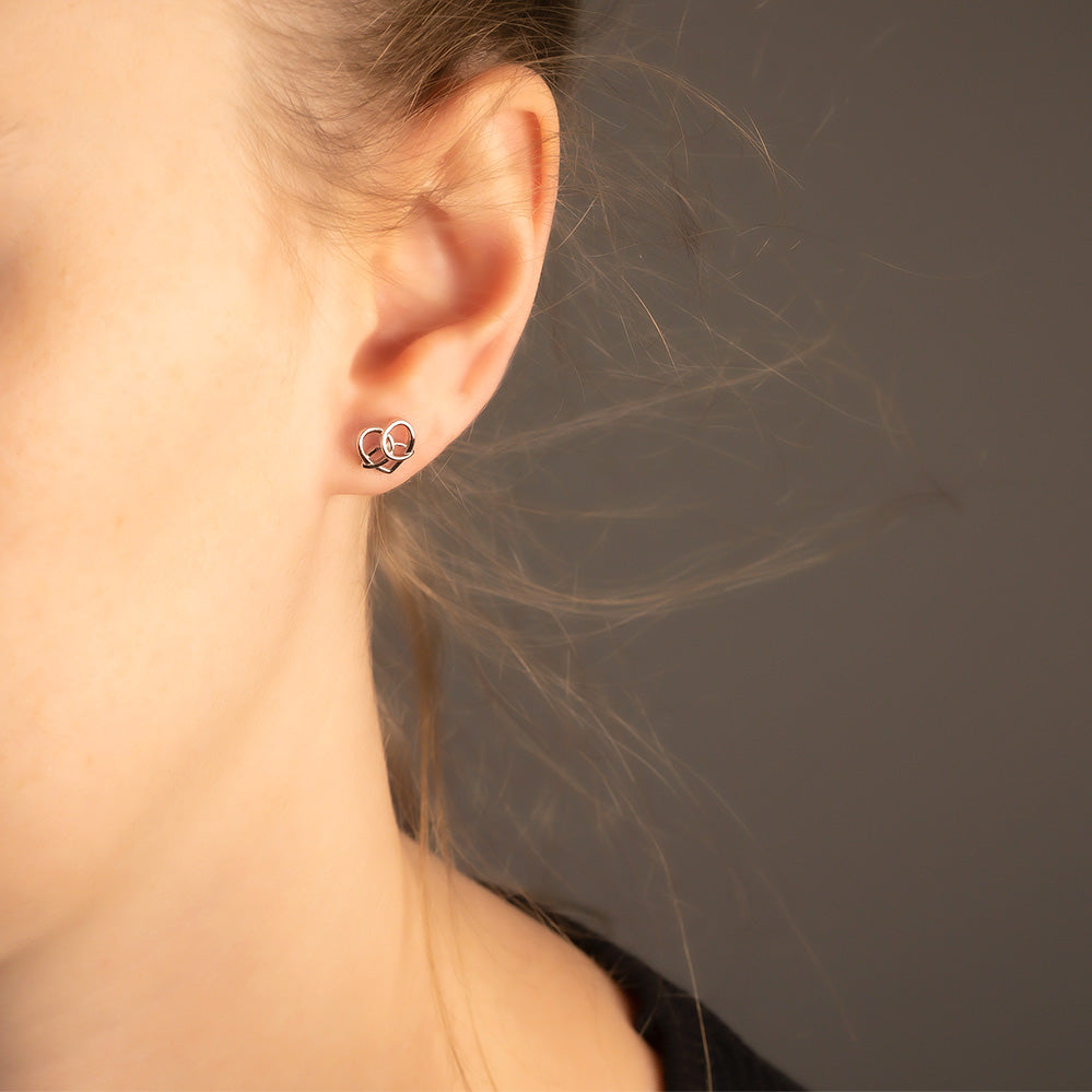 Silver Celtic Trinity Heart Studs