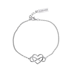 Silver Infinity Heart Interlinked Bracelet