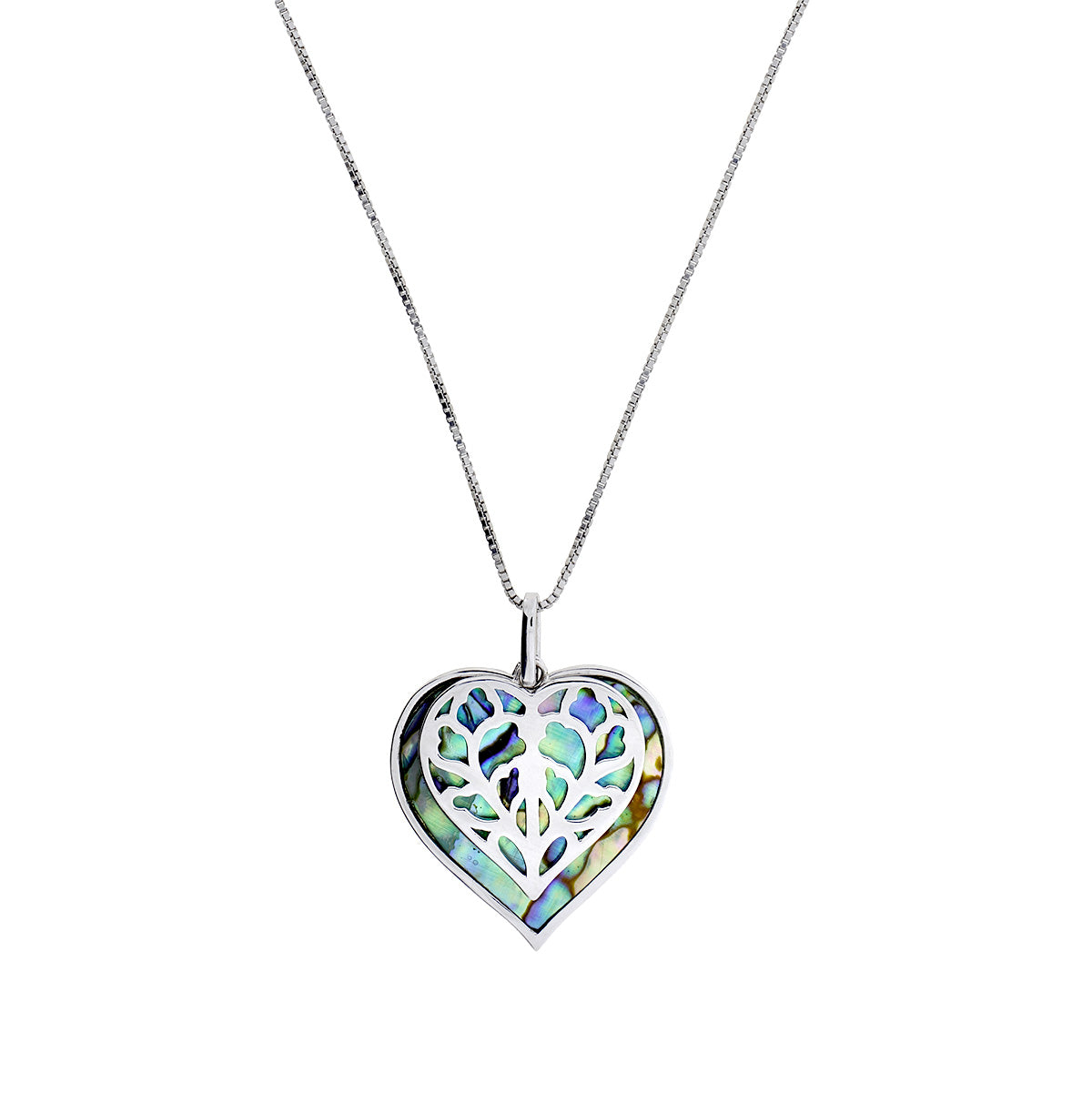 Silver Heart of Yorkshire Abalone Double Pendant