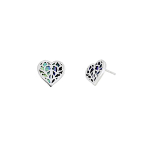 Silver Heart of Yorkshire Abalone Studs