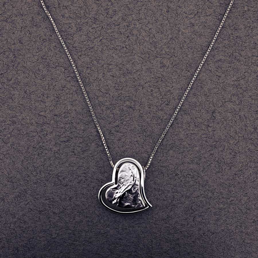 Textured Two-Part Heart Pendant