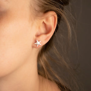 Textured Stars Stud Earrings