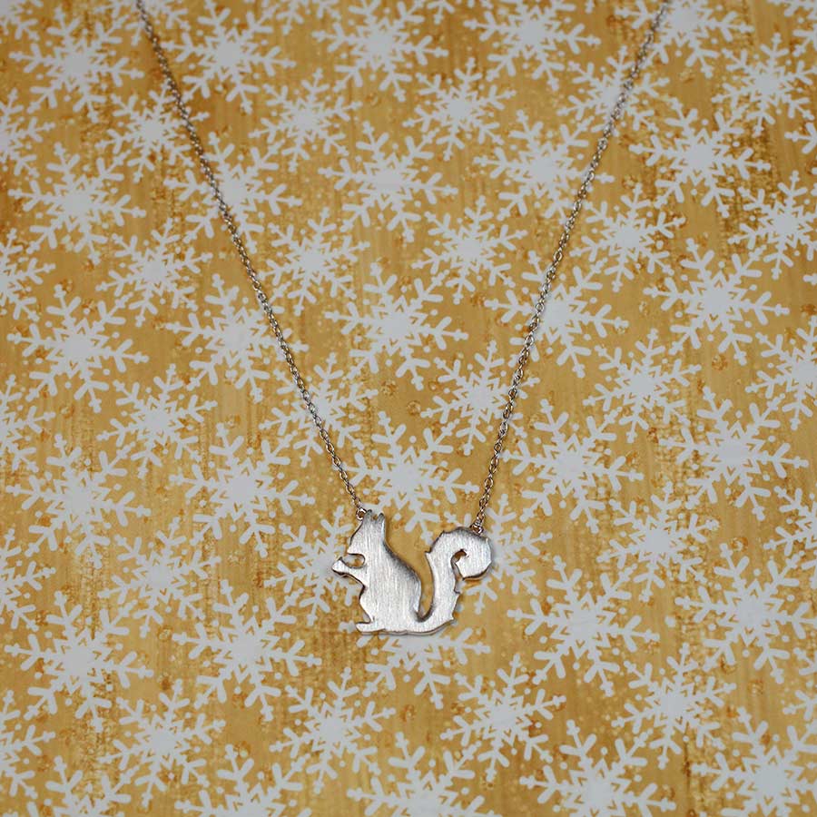 Silver Squirrel Necklace