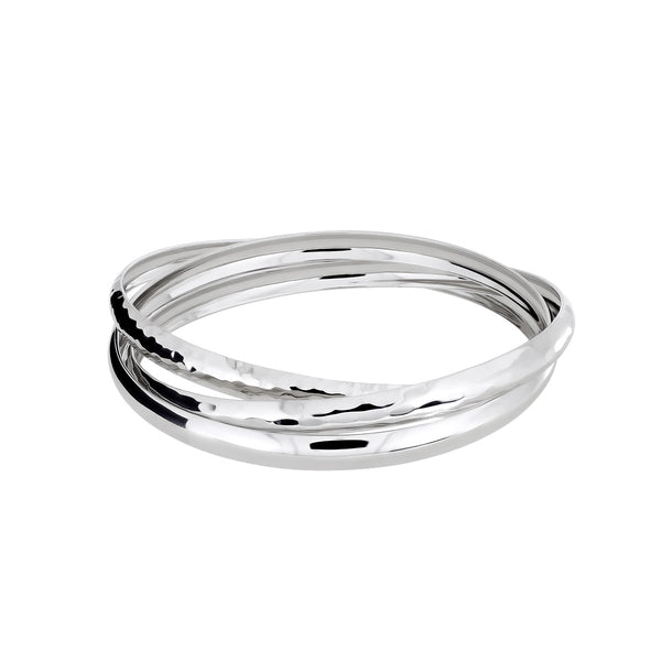 Silver Textures Triple Bangle