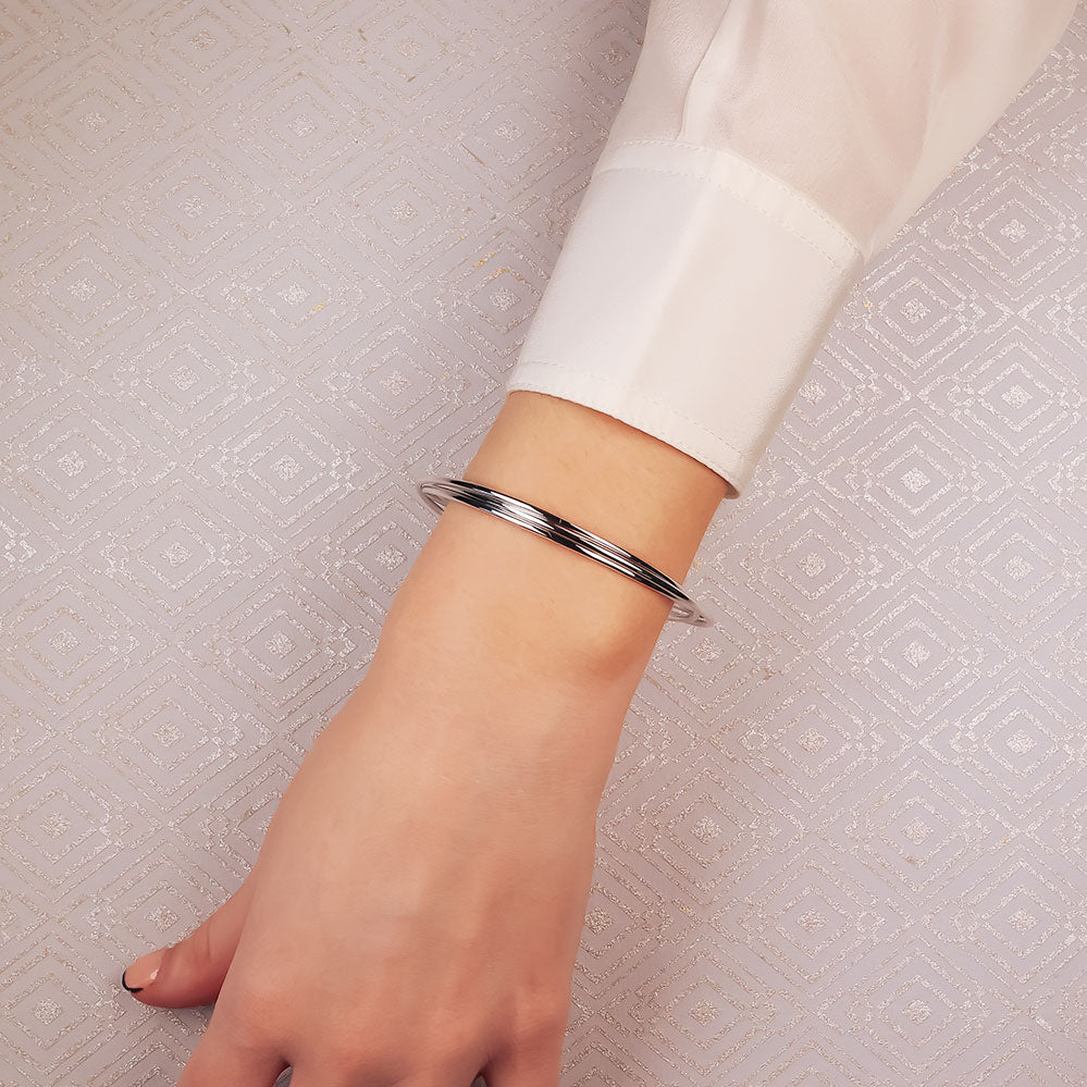 Silver Hook Bangle - Azendi