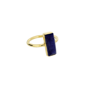 Yellow Gold Vermeil Sodalite Rectangle Ring