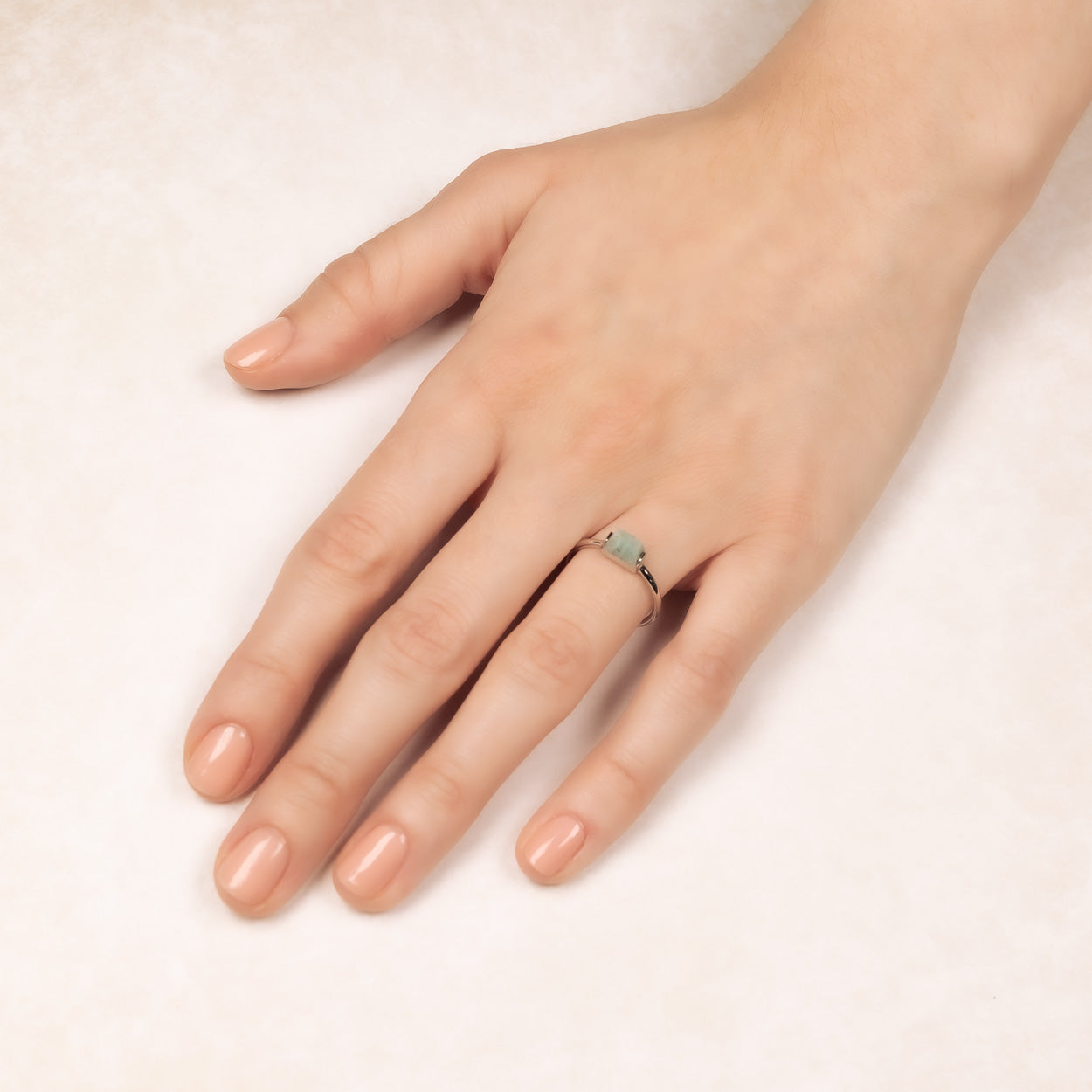 Silver Amazonite Mini Ring