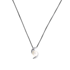 Silver & Freshwater Pearl Curves Pendant
