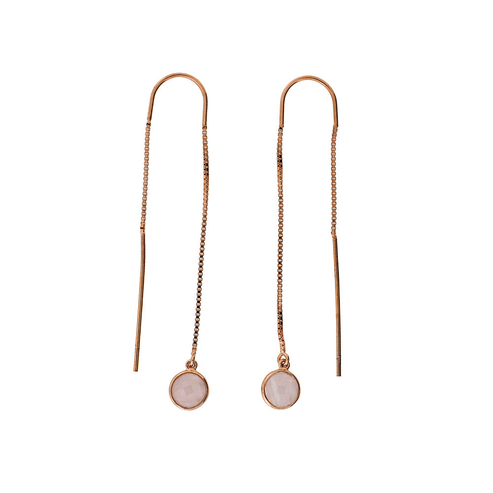 Rose Quartz Threader Earrings