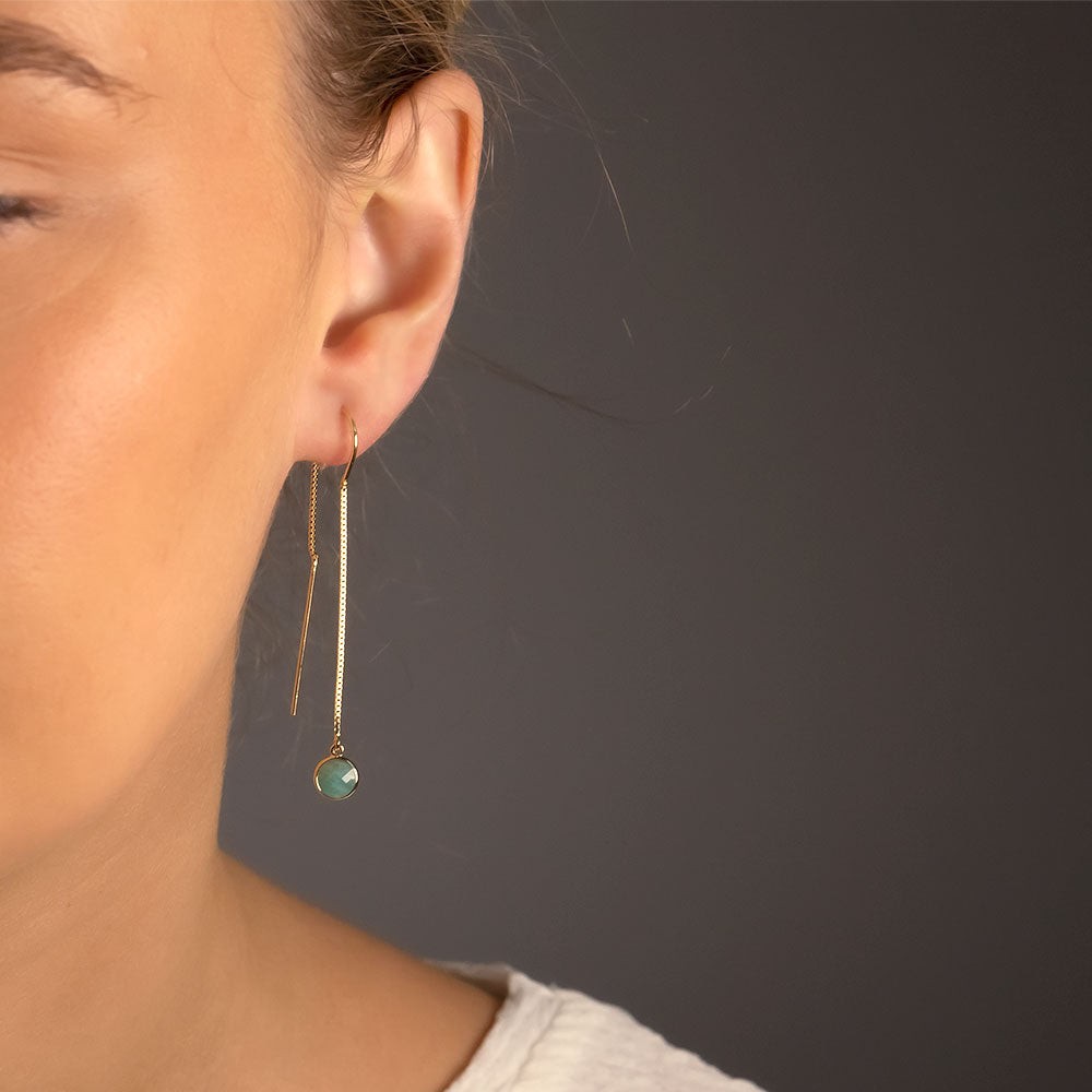 Solid gold threader on sale earrings