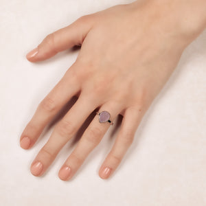 Silver & Amethyst Teardrop Ring
