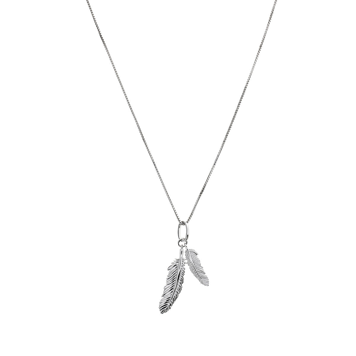 Curving Double Feather Pendant