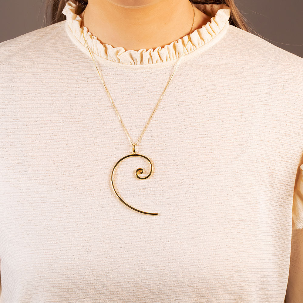 Large Spiral Pendant in Yellow Gold Vermeil