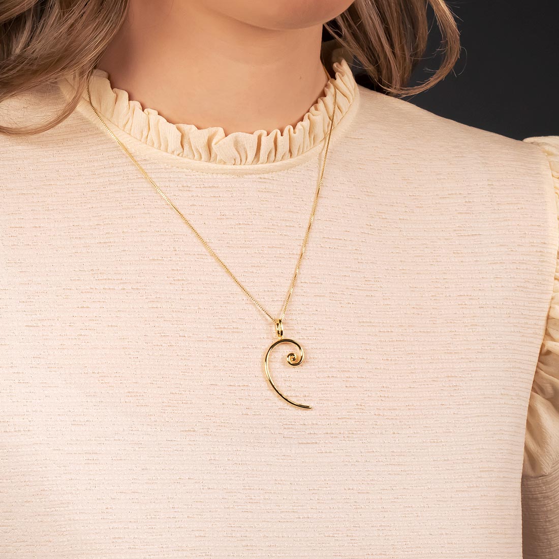 Medium Spiral Pendant in Yellow Gold Vermeil